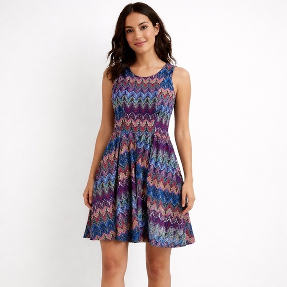 Desingual Dresses & Skirts - Desingual Atypical Chula Life Mini Dress Medium Mardi-gras Wearable Art